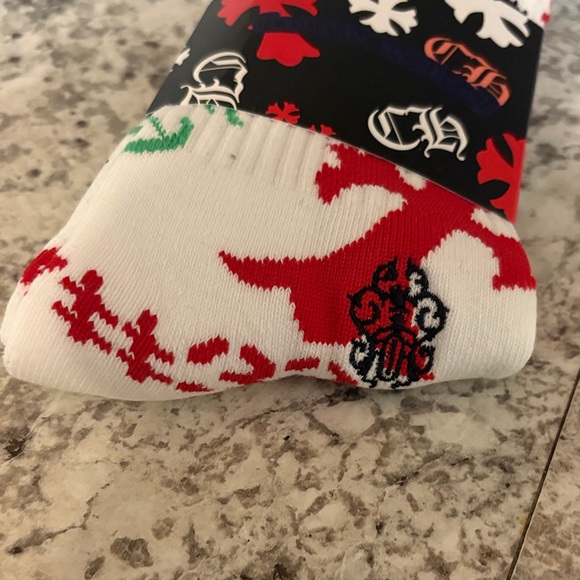 Chrome Hearts White Socks with Red and Black Motif - Picture 2 of 7